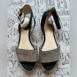 Vince Camuto Kathalia Genuine Cow Hair Platform Espadrille Sandals Size 9